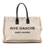 Linen Calfskin Rive Gauche Tote Optic White