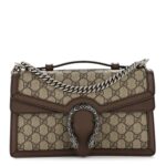 GG Supreme Monogram Textured Dollar Calfskin Top Handle Dionysus Shoulder Bag Beige Ebony New Acero