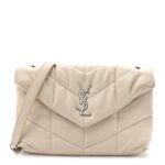 Lambskin Quilted Toy Loulou Puffer Monogram Chain Satchel Crema Soft