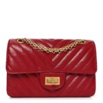 Aged Calfskin Chevron Quilted 2.55 Reissue Mini Flap Dark Red