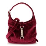 New Velvet Ashmir GG Monogram Small Jackie 1961 Hobo Red