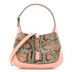 Snakeskin Ostrich Calfskin Small Jackie 1961 Hobo Pink Multicolor