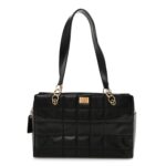 Caviar Stitched Chocolate Bar Shopping Tote Black