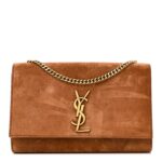Suede Small Monogram Kate Satchel Macaron
