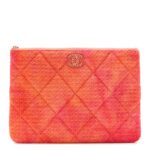 Tweed Large Chanel 19 Cosmetic Case Coral Pink