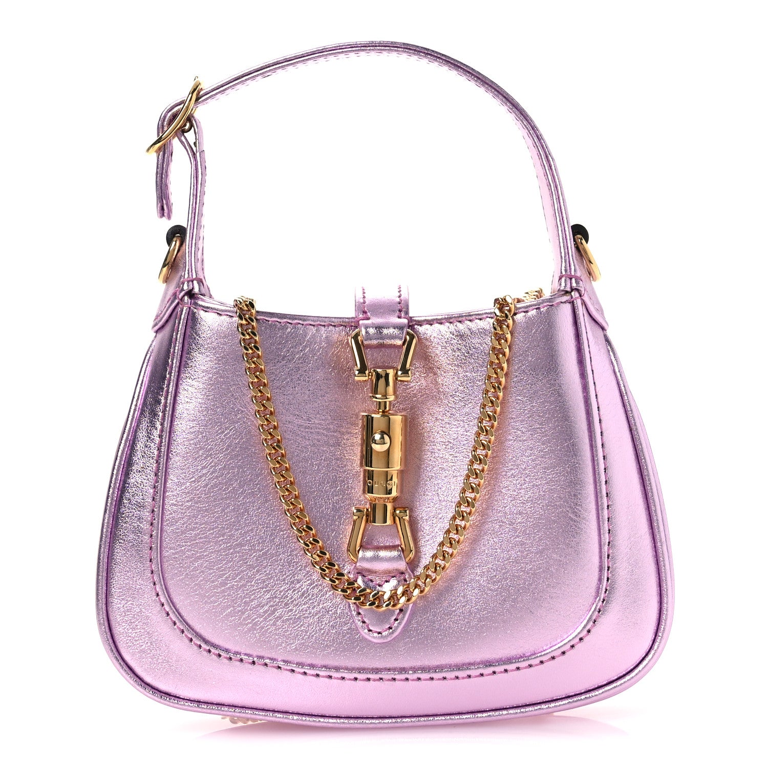 1f72d248657c0de9c079ba43601acbe3.jpg Laminated Nappa Nano Jackie 1961 Hobo Metallic Pink - 图片 1