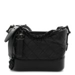 Aged Calfskin Quilted Small Gabrielle Hobo So Black