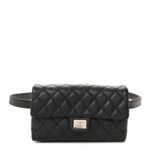 Grained Calfskin Quilted 2.55 Reissue Flap Belt Bag Clutch Black