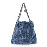 Denim Patchwork Logo Chanel 22 Blue