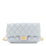 Aged Calfskin Quilted 2.55 Reissue Chain Waist Bag Light Blue