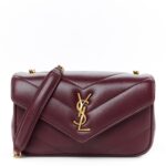 Lambskin Chevron Quilted Mini Loulou Rouge Cabernet