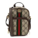 GG Supreme Monogram Web Mini Ophidia Double Zip Messenger Bag Beige New Acero