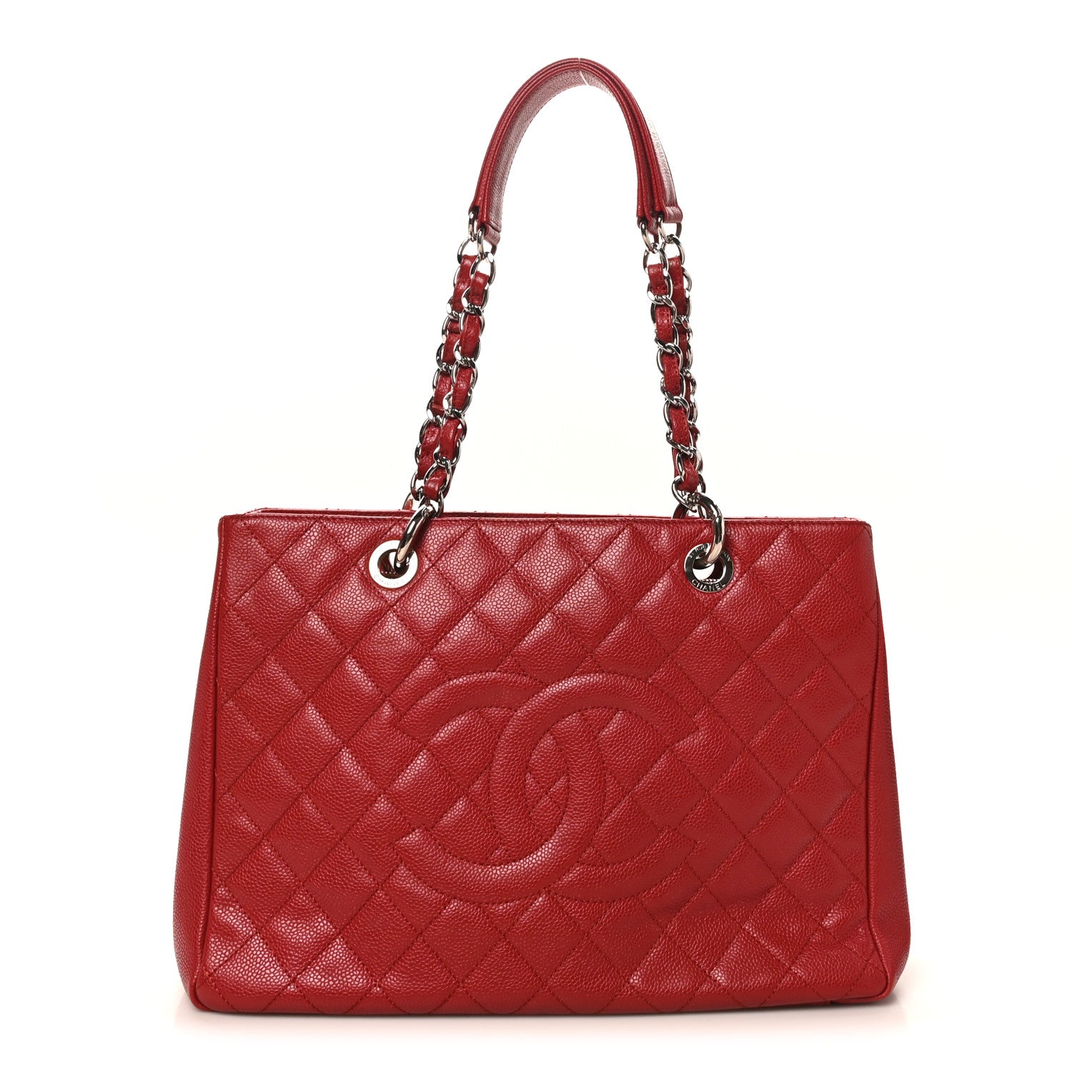 2f7b37edbb9fbdeda5fcca72c69a45f7.jpg Caviar Quilted Grand Shopping Tote GST Red - Image 1