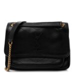 Lambskin Matelasse Monogram Baby Niki Chain Satchel Black