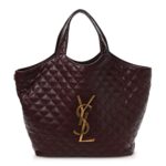 Lambskin Quilted Maxi Icare Shopping Tote  Rouge Cabernet