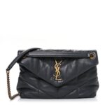 Lambskin Quilted Small Loulou Puffer Monogram Chain Satchel Storm