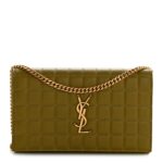 Lambskin Carre Quilted Cassandre Chain Wallet Olive Drab