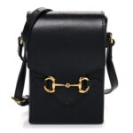 Boarded Plutone Calfskin Mini Horsebit 1955 Crossbody Bag Black