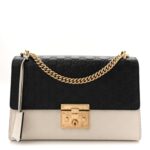 Guccissima Medium Padlock Shoulder Bag Black Mystic White
