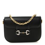 Azalea Calfskin Mini Crystal Horsebit 1955 Shoulder Bag Black