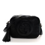 Sakai Be Green Calfskin Diagonal Stitched Small Blondie Shoulder Bag Black