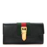 Calfskin Sylvie Continental Wallet Black