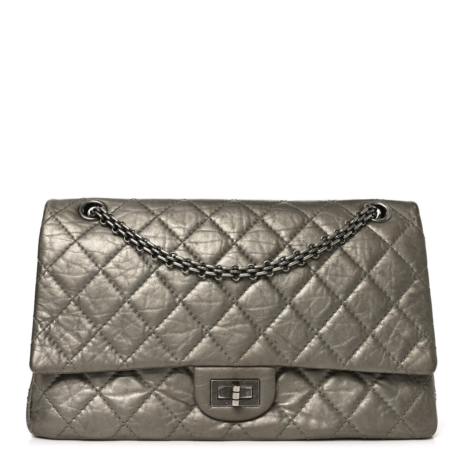 411a5bcf4a2d5346c4dc8661ea434ef4.jpg Metallic Aged Calfskin Quilted 2.55 Reissue 226 Flap Dark Gold - Image 1