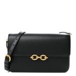 Smooth Calfskin Le Maillon Satchel Black