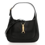 Boarded Dyana Lux Calfskin Small Jackie 1961 Hobo Black