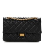 Aged Calfskin Quilted 2.55 Reissue 226 Flap Black