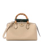 Calfskin Diana Bamboo Boston Oatmeal Vintage Green