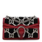 Tweed GG Monogram Small Dionysus Shoulder Bag Black White Romantic Cherry