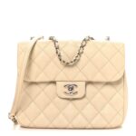 Caviar Quilted Medium Urban Companion Flap Ivory
