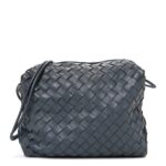 Nappa Intrecciato Medium Loop Camera Bag Grey