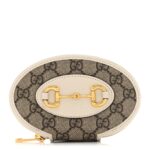 GG Supreme Monogram Azalea Calfskin Horsebit 1955 Coin Case Beige Mystic White