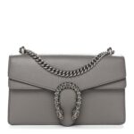 Pebbled Calfskin Small Dionysus Shoulder Bag Dusty Grey