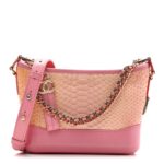 Snakeskin Small Gabrielle Hobo Pink