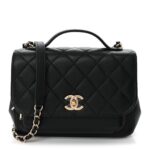 Caviar Quilted Medium Business Affinity Flap Black