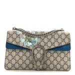 GG Supreme Monogram Blooms Small Dionysus Shoulder Bag Beige Navy Vintage Blue
