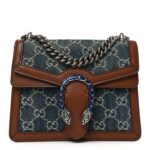 New Denim GG Monogram Dollar Calfskin Enamel Mini Dionysus Shoulder Bag Blue Tea Cuir Epilog Electric Blue