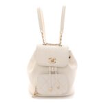 Caviar Quilted Mini Business Affinity Backpack White
