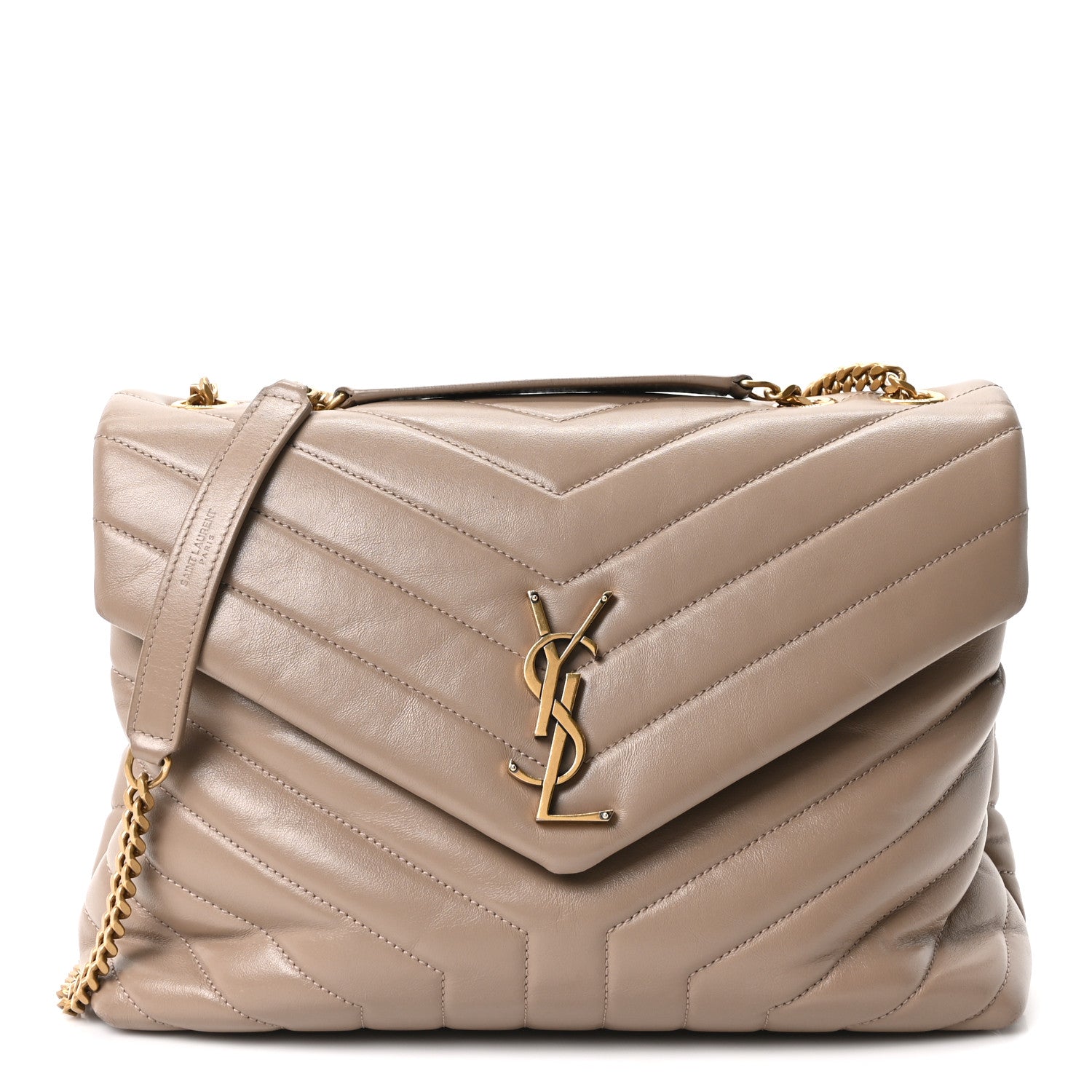 630f57288aa4c9cd13a7c208ec6ab650.jpg Calfskin Y Quilted Monogram Medium Loulou Chain Satchel Dusty Grey - 图片 1