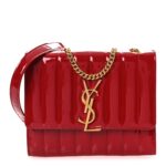 Patent Calfskin Matelasse Vicky Chain Wallet Rouge Eros