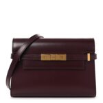 Smooth Calfskin Small Manhattan Shoulder Bag Hot Wine
