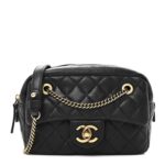 Sheepskin Quilted Trapezio Camera Case Black