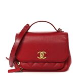 Caviar Quilted Small Business Affinity Flap Red