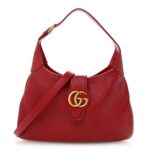 Goatskin Medium Aphrodite Shoulder Bag Hibiscus Red
