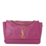 Smooth Calfskin Suede Medium Reversible Monogram Kate Satchel Rose Rubis