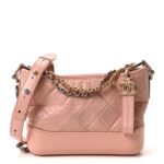 Aged Calfskin Quilted Small Gabrielle Hobo Pink