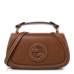 Roxy Calfskin Medium Blondie Top Handle Bag Brown